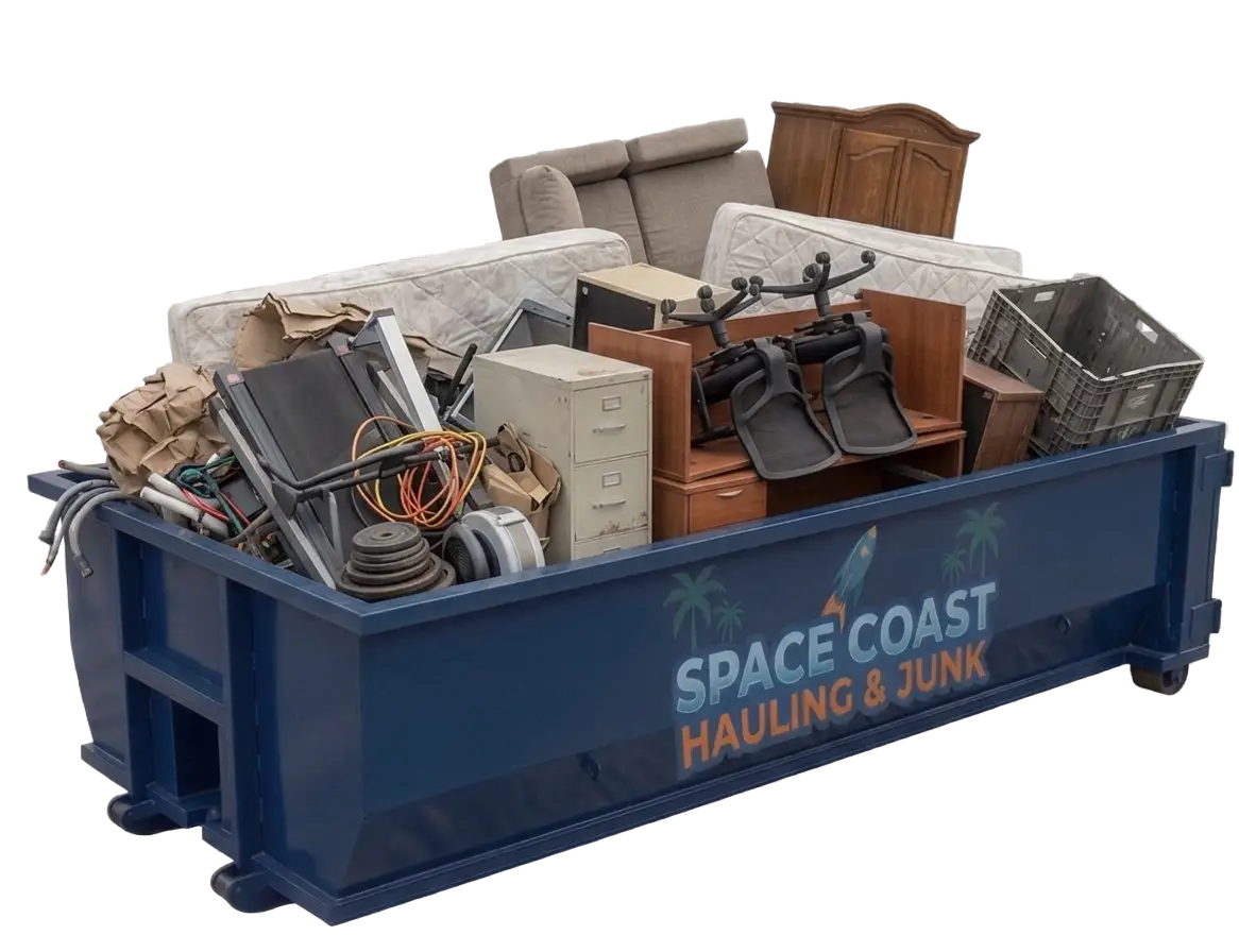 Space Coast Hauling and Junk Dumpster Rental Service for specialty junk items and office cleanouts